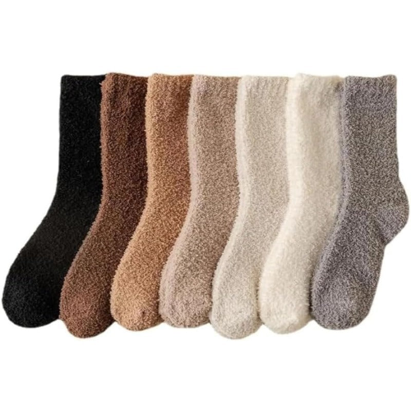 3 Pair Ultra-Plush Fleece Fuzzy Socks – Premium Winter Crew Socks
