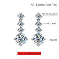 Luxurious 2.6CT Total Moissanite Drop Earrings in 925 Sterling Silver