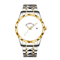 Luxury Two-Tone Stainless Steel Women's Quartz Watch – Custom Photo Dial with Day/Date Display