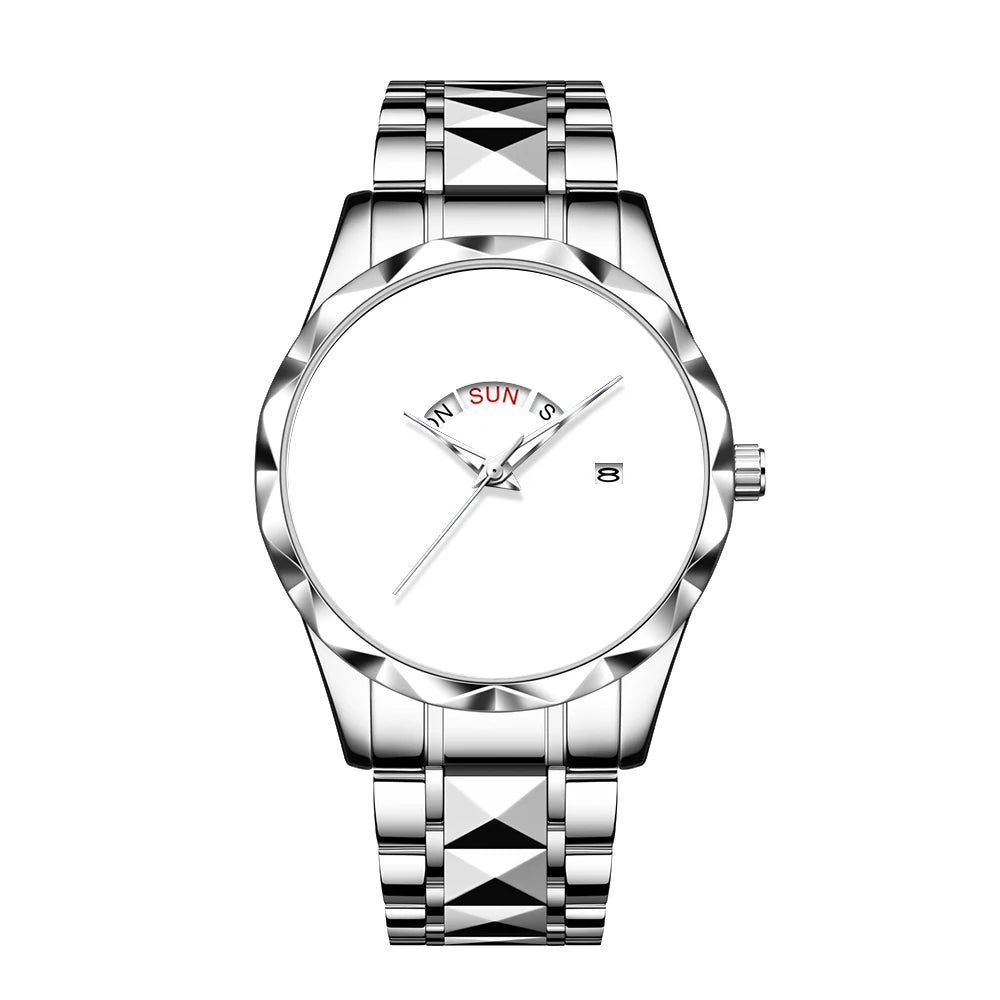 Luxury Two-Tone Stainless Steel Women's Quartz Watch – Custom Photo Dial with Day/Date Display