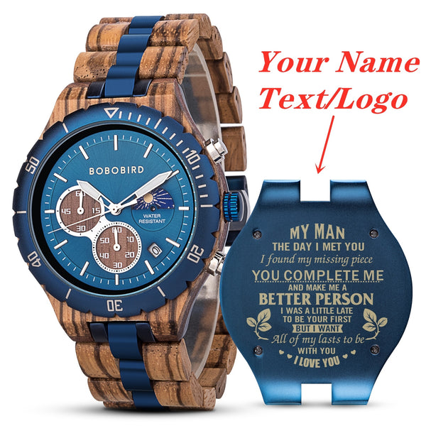 BOBO BIRD Personalized Men's Wooden Watch