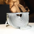 Ruched Half-Moon Handbag – Luxury Avant-Garde Crescent Top-Handle & Crossbody Bag