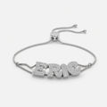 Custom Ice Out Nameplate Bolo Bracelet – Personalized Crystal Iced Name Bracelet for Women