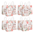 12-Pack Team Bride Hen Party Gift Bags – Elegant Floral Bridal Rose Gold Foil Party Favor Bags